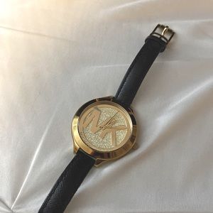 Michael Kors Genuine Leather Gold Women’s Watch